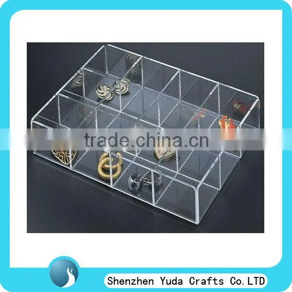 acrylic box divider,jewelry display tray,clear acrylic jewelry organizer box