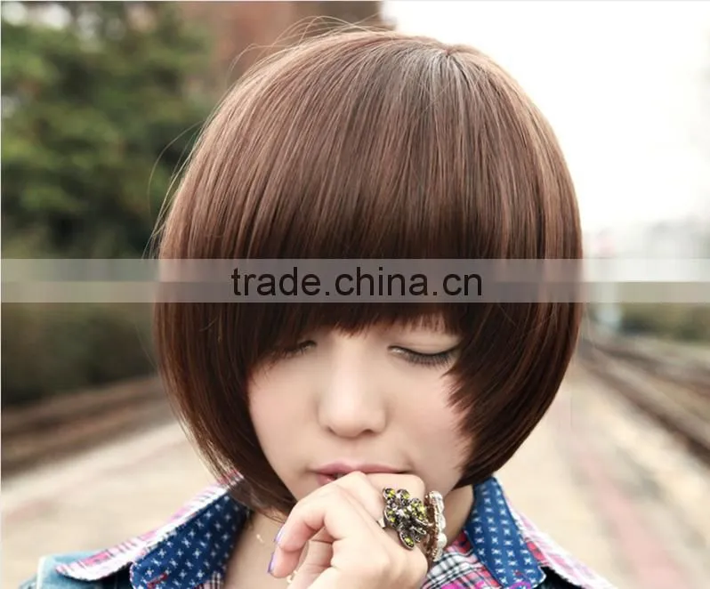HOT natural looking bob wigs short Straight with slight wavy texture wine red bob wig M8053