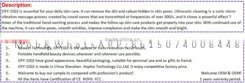 Sonic Waterproof facial cleansing sonic facial brush Sonic Wireless Rechargeable Facial Cleansing Brush
