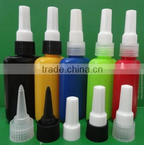 25ml plastic LDPE anaerobic&UV adhesive blue/red/black glue dropper bottle