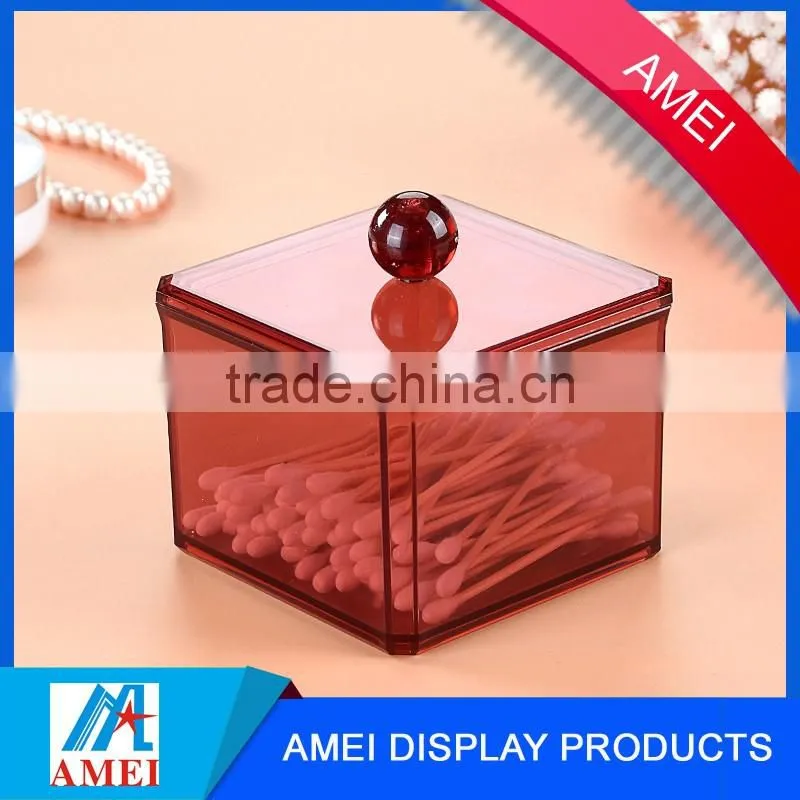 2016 gold alibaba supplier and clear square acrylic jewellery box with lid / acrylic box