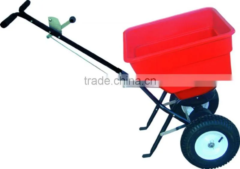 100LB walk behind fertilizer salt spreader