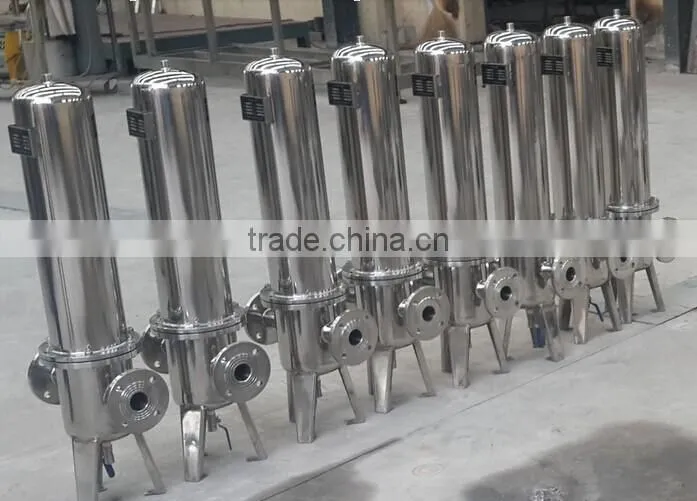 Customized F-GSL sanitary ss304 micro-hole filter,wine millipore membrane filter with pressure gauge