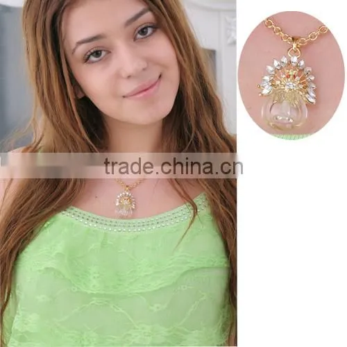 Beautiful Peacock Shape Jewelry Pendant Glass Perfume bottle jewelry
