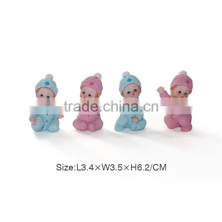 Polyresin Baby Sculpture With Chair Shoes Horse Photo Frame Leaf Holding Baby Figurine Resin Cute Baby Statue