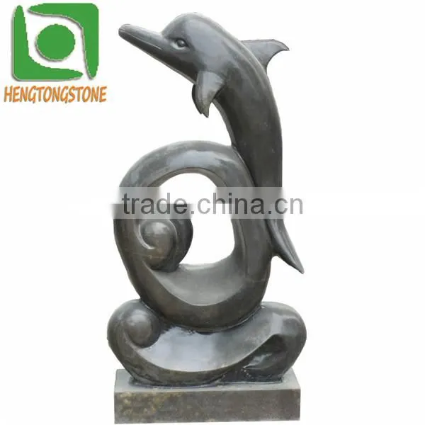 Garden Marble Abstract Dolphin Statue