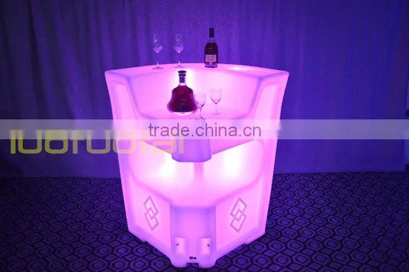 112CM High Rechargeable Illuminated Hotel Club PE Plastic LED Bar Counter LTT-BC07A