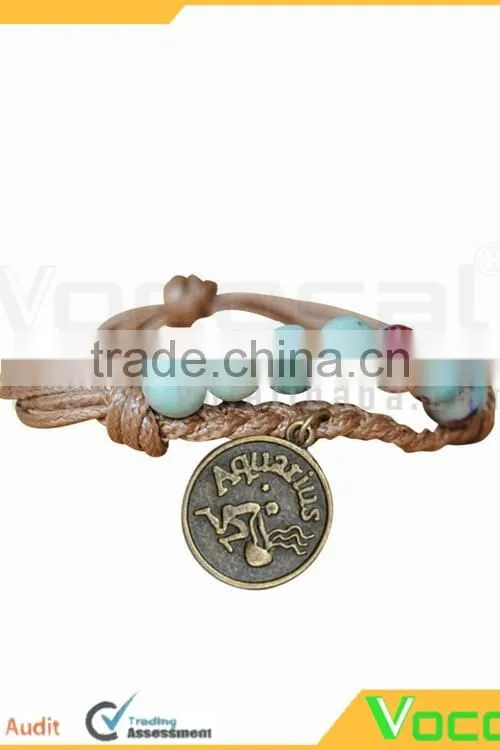 Handmade Wax Wire Ceramic Bead Bracelet