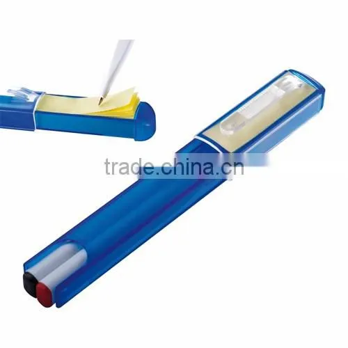 ballpoint pens in plastic case with memo stickers and clip