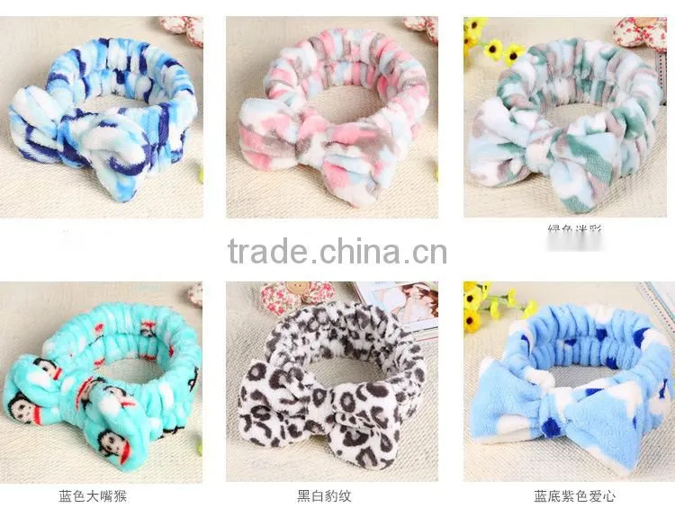 N183 new products headband cute bowknot headband in coral velvet