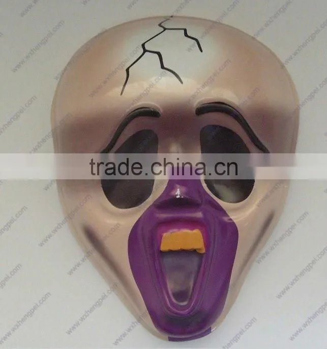 3D PVC embossed Hallowmas mask for carnival plastic monster shaped blister mask / plastic 3D monster looking Halloween mask