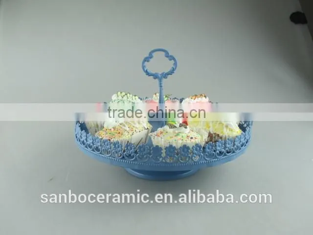 One Layer Small Colorful Cake Stand with Flower Rim OEM Factory Cheap Price