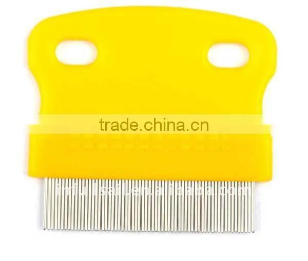 Gmilk Dog Cat Pet Lice &Flea & Nit Removal Comb/Brush, precision spaced stainless steel teeth locked into sturdy plastic handle