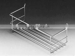 Chrome 12.75" Wide Steel Wire Hanging 3-Sided Basket
