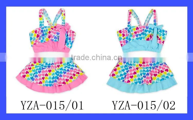 Baby 2 Piece Swimsuit Rainbow Heart Girls Bathing Suit