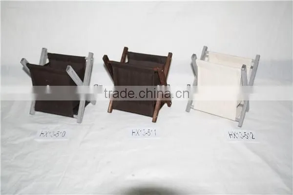 Natural X Style Wood Frame Foldable Magazine Rack