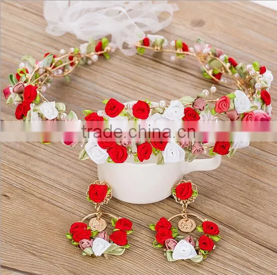 chrysanthemum garland head wreath/fabric flower/leaf wreath