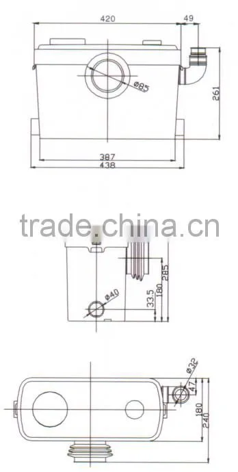 600w Multipurpose Sanisplit Macerator toilet waster water pump