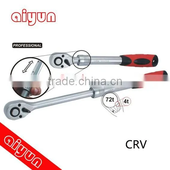 1/2" 3/8" 1/4" Telescopic handle Ratchet Wrench(Socket Set) Quick Release wrench 72t Cr-v