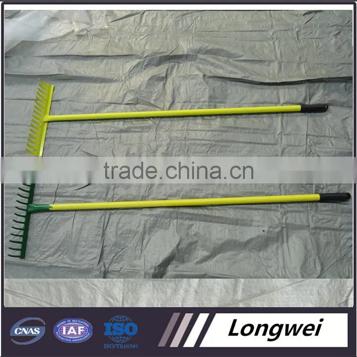 High quality welded garden rake with long metal handle