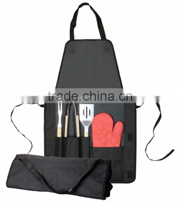 4pcs BBQ apron bbq tools