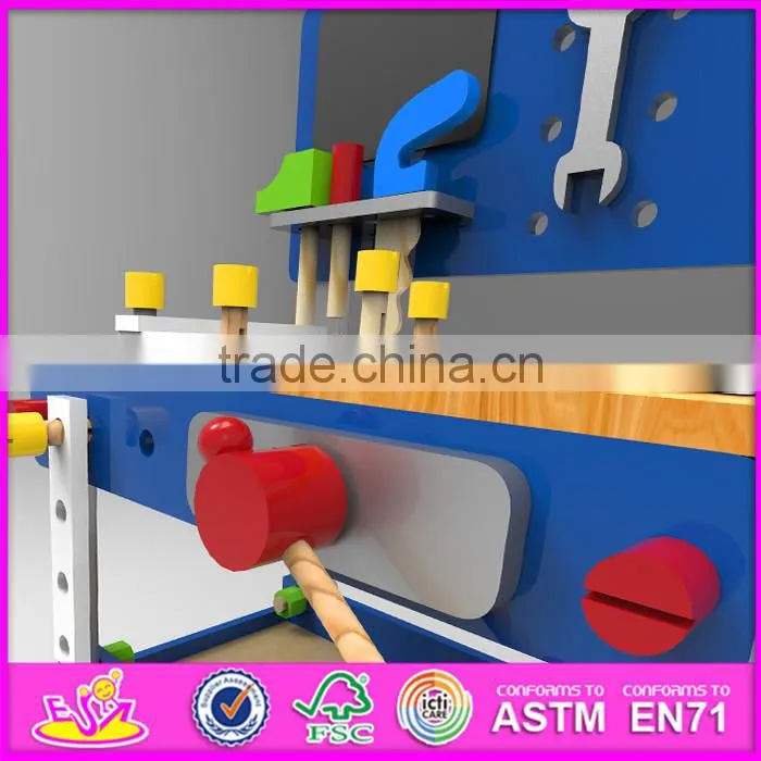 2016 new design children tool toy wooden workbench W03D076B