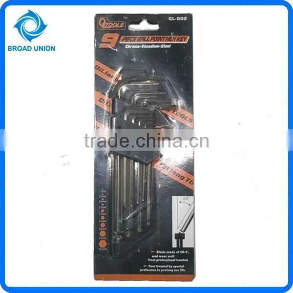 9PC Hot Sale Hex Key All Size Allen Wrench Hex Key Set