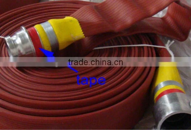 black rubber covered fire hose