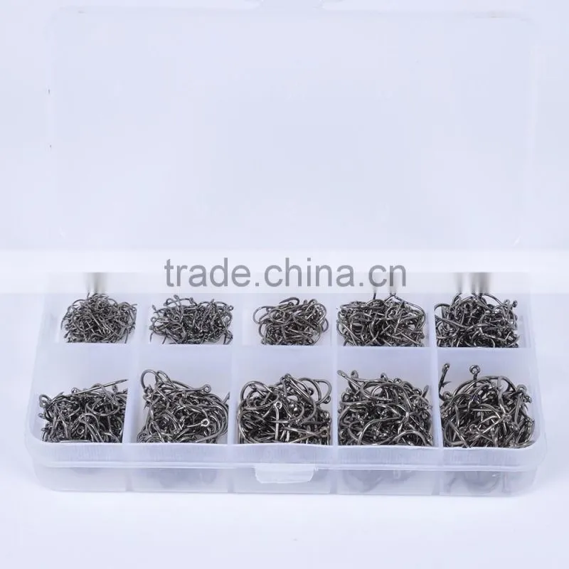 New Arrival 500pcs Carbon Steel Carp Fishing Jig Hooks with Hole Fly Fishing Tackle Box 3# -12# 10 Sizes Pesca Fish Hooks