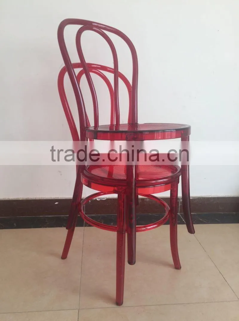 black resin Thonet chair hotel dining chair resin chair