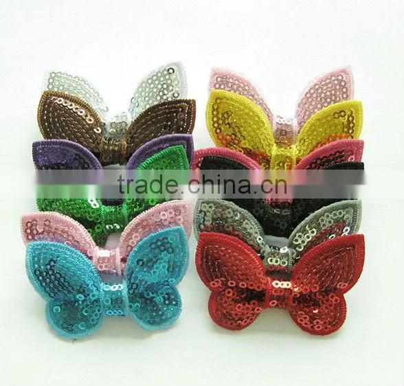 CF 0822 baby girls wholesale hair clip materials chiffon rosette butterfly hair bow