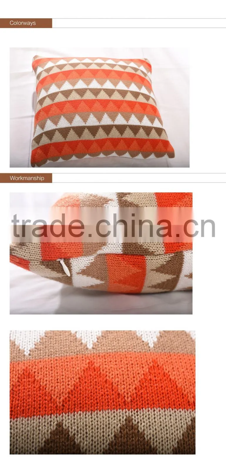 2016 NEW Designed Cushion with soft-hand feeling, attractive triangle style and beautiful colour