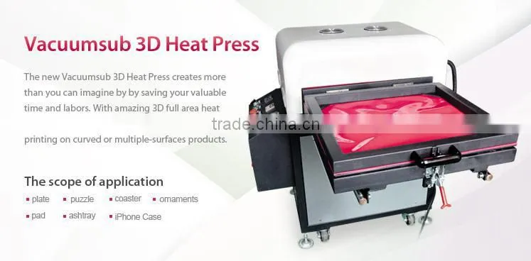 3d sublimation vacuum heat transfer machine with single woking platen