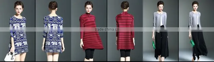 Spring models lady casual clothing stripped turtleneck crinkled dress