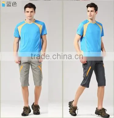 2017 Casual 100%polyester micro v neck short sleeve mens t shirt