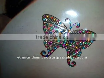 Multicolor BUTTERFLY CRYSTAL BACK BODY TATTOO BINDI STICKER , PAYPAL