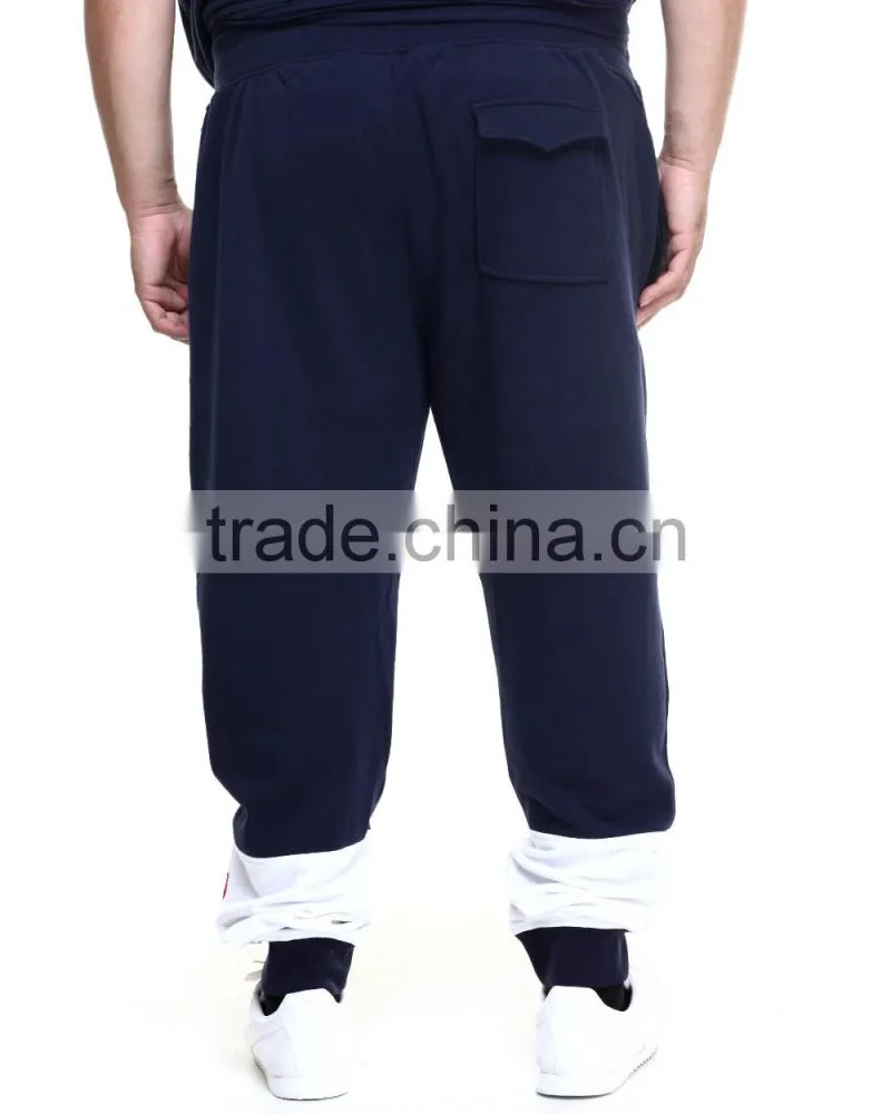 adjustment draw-strings waistline pants Pieced contrasting color block design Sweatpant plus size casual pant