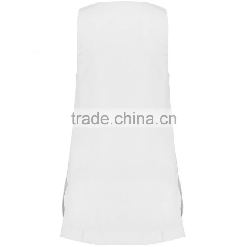 New Arrival Women White V Neck Tunic Vest Plain Chiffon Summer Sleeveless Clothing