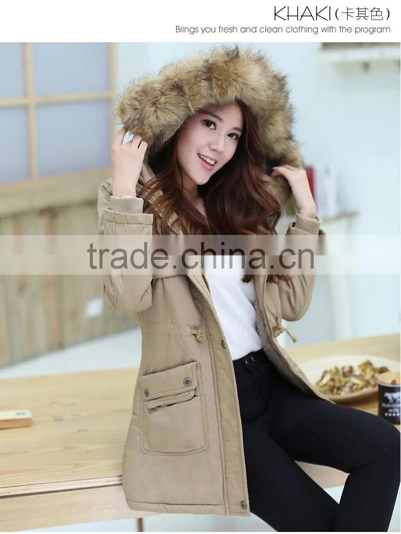 2015 New Design Winter Long Women Cotton Parka