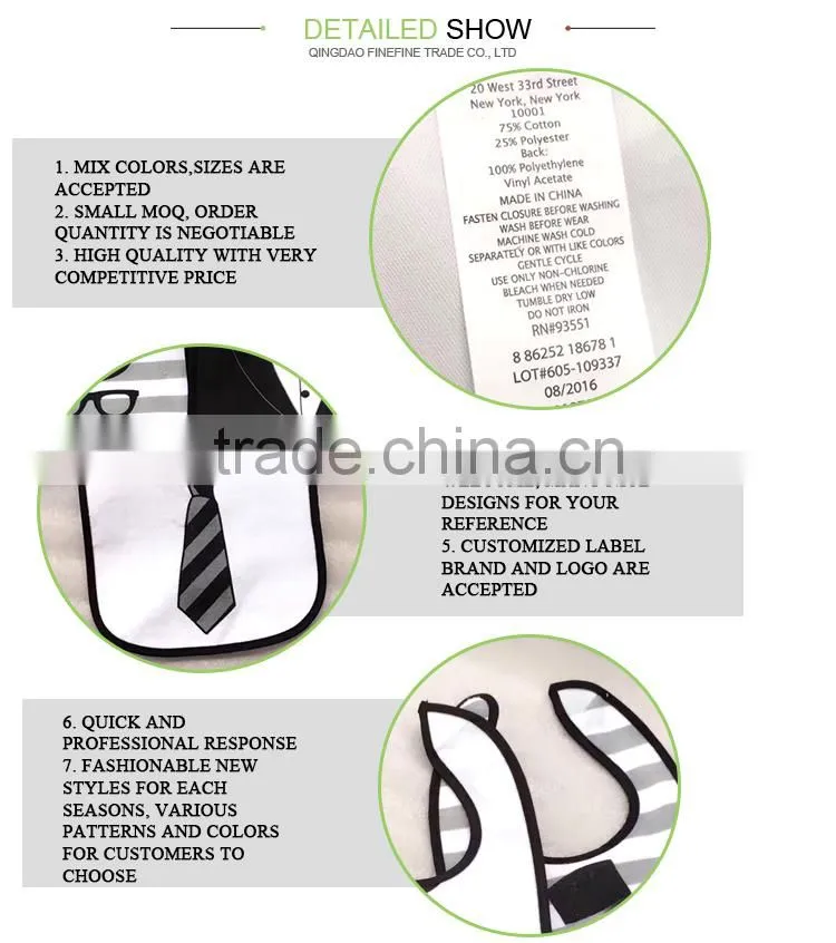 New Designs 100% Cotton Baby Bib With High Quality