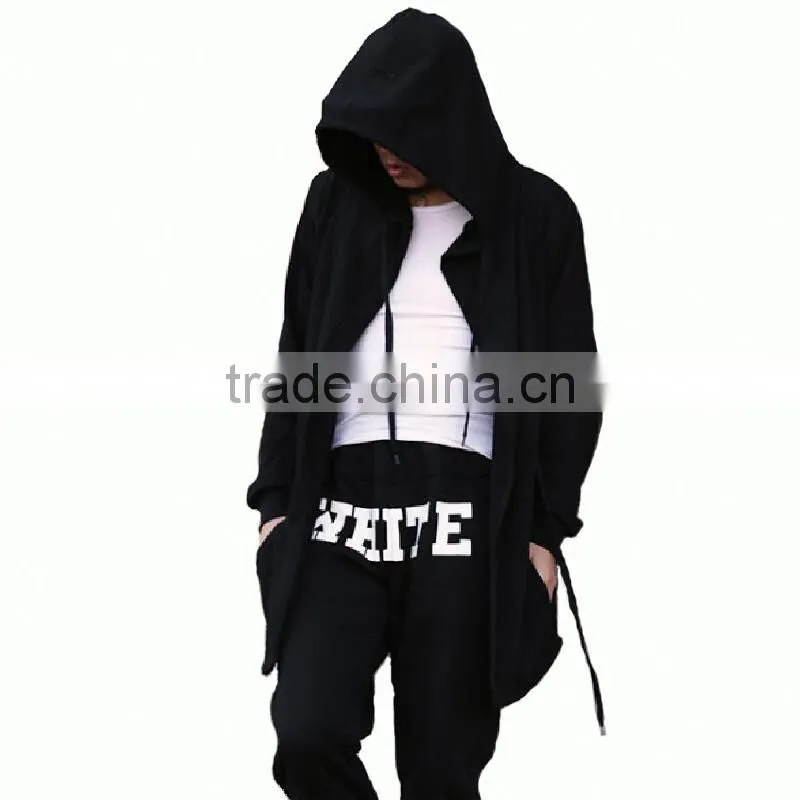Hot 2016 New Arrival Black Men's Cloak Hooded Male Streetwear Sweatshirts Hip Hop Spring Full Sleeves Clothing,Christmas sweater