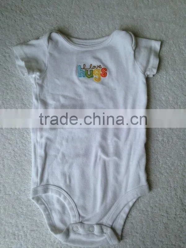 Hugs Plain White Organic Cotton Baby Bodysuits