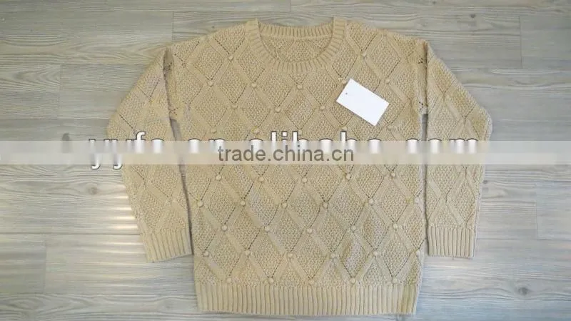 Twill lattice pattern design 100% acrylic pullover knitted sweater