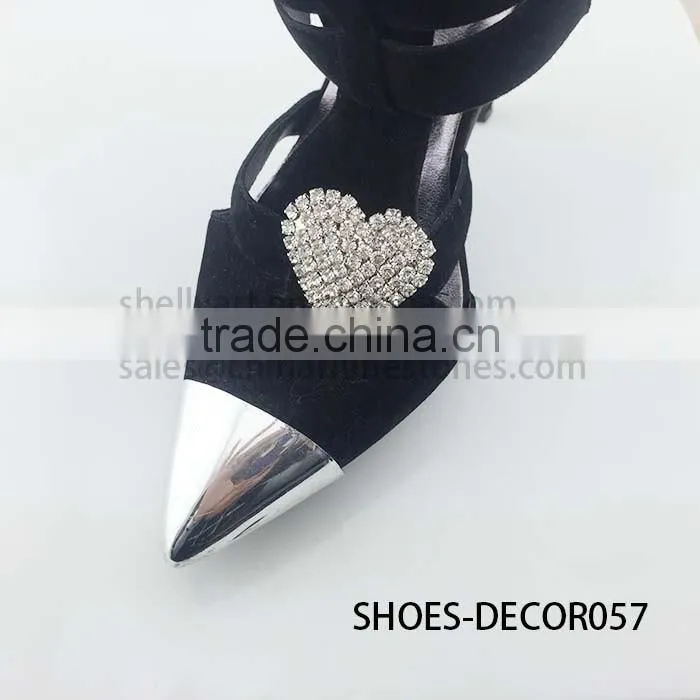 Heart Shape Crystal Rhinestone Shoe Clips