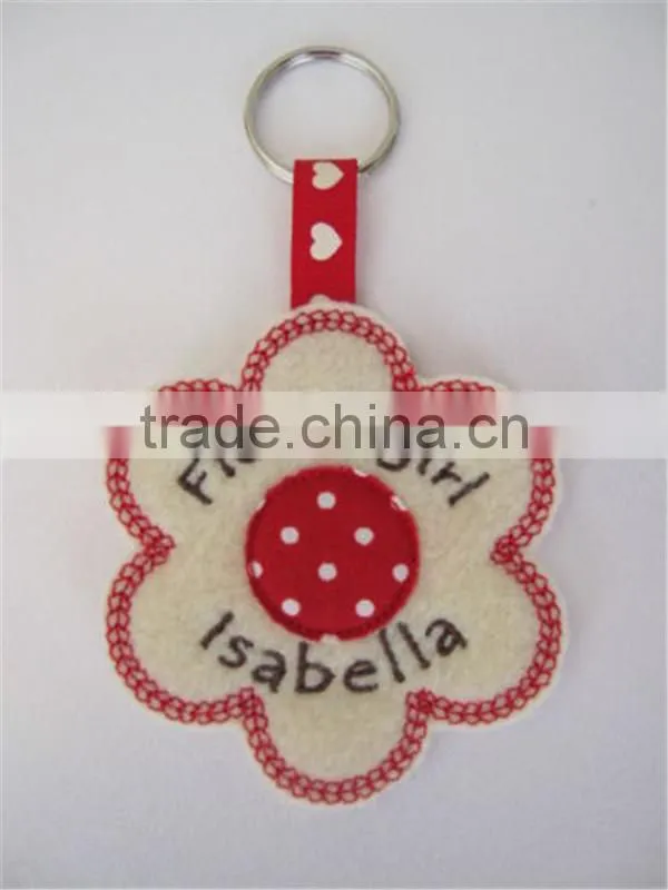 Personalised Flowergirl Key Ring Wedding Gift / Favour Felt & Fabric Flower