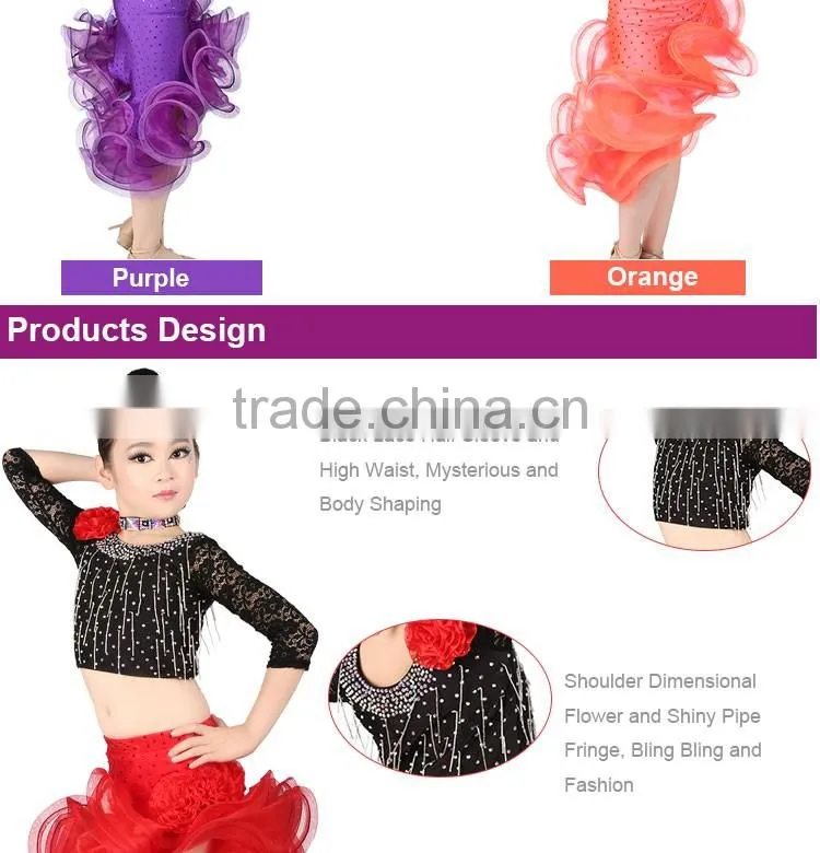 2017 New Girls Latin Dance Wear Sexy High Waist Dance Clothes