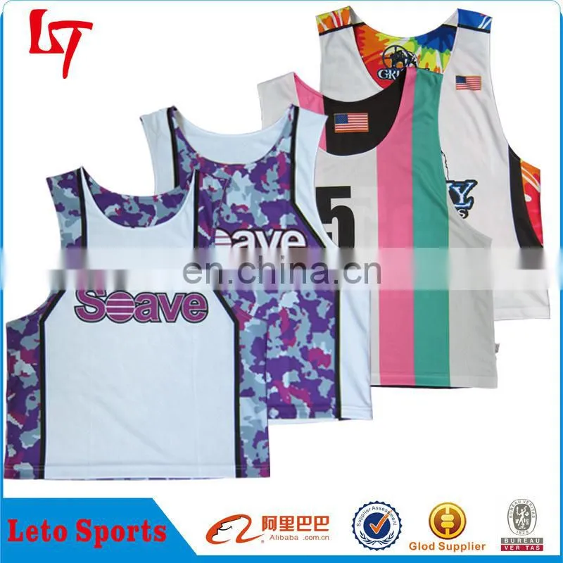 Custom made 100% polyester mesh fabric lacrosse short/lacrosse jersey/sublimation pinnie