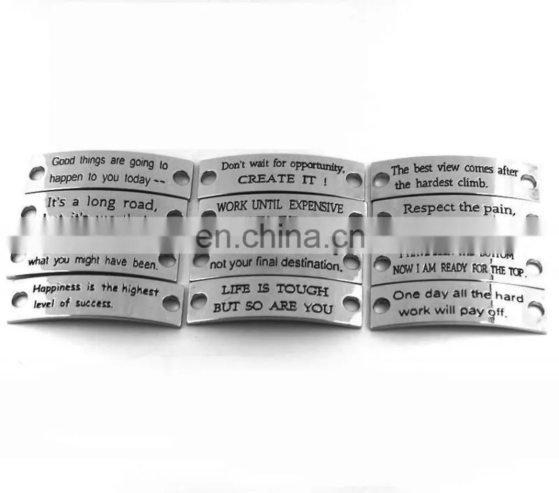 High quality stainless steel jewelry fashion bracelet customerized engrave messages leather bracelet