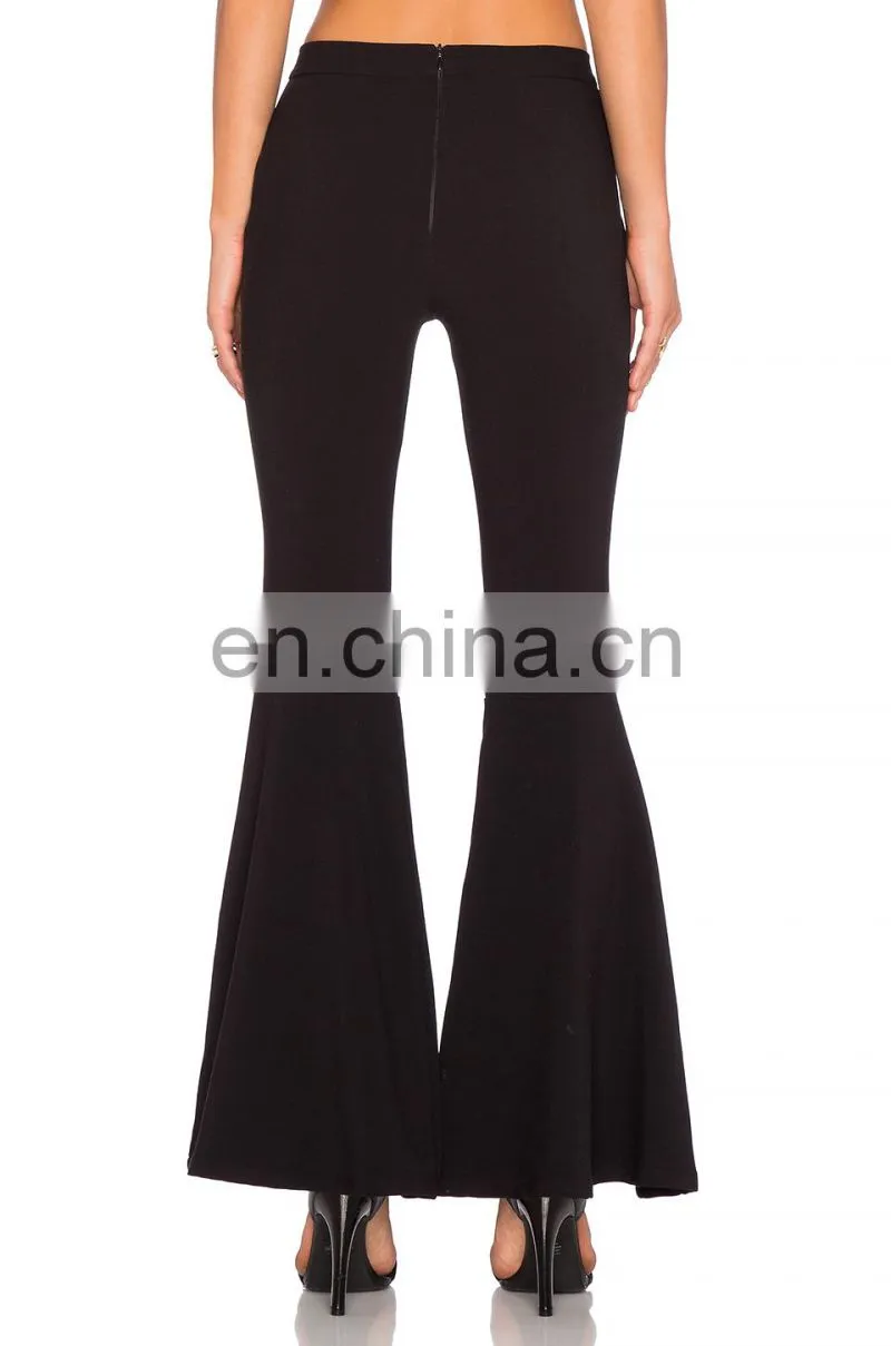 Wholesale Black Wide Leg Pants Harem Ruffle Pants