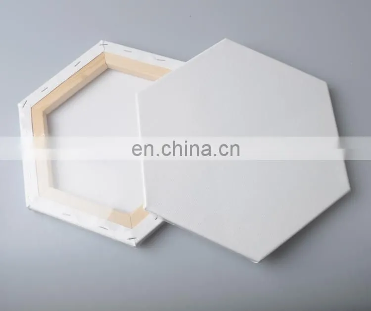 gallery wrapped blank hexagon stretched canvas